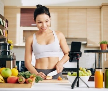 Woman Recording Cooking Video
